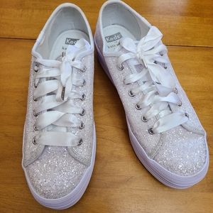 Keds x kate spade new york Triple Glitter Platform Bridal Sneakers